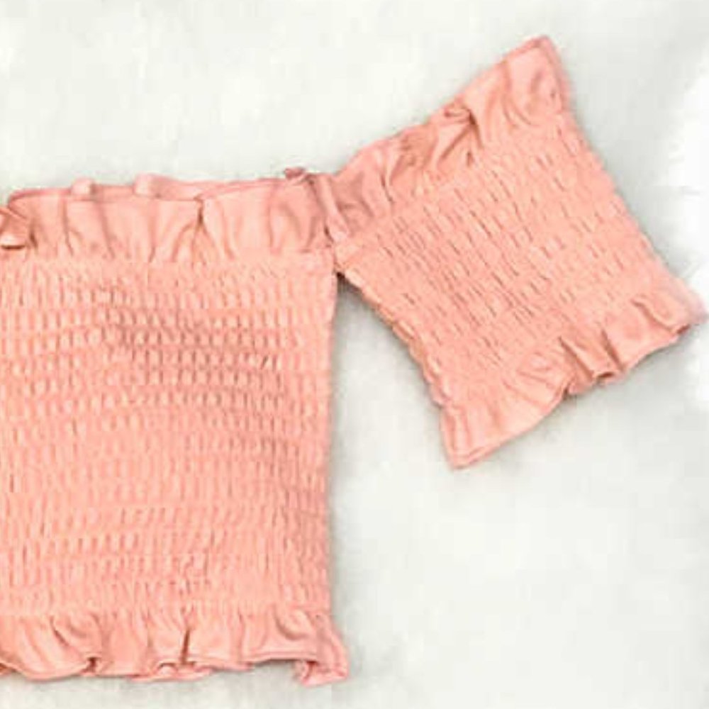 Cupshe Pink Smocked & Hound's Tooth Bikini - Picture 2 of 6